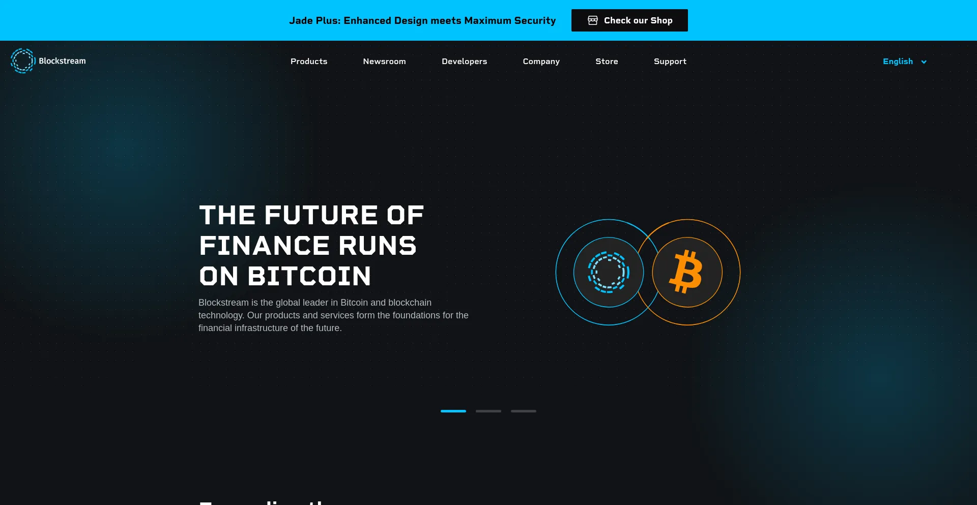 Website screenshot of Blockstream.com