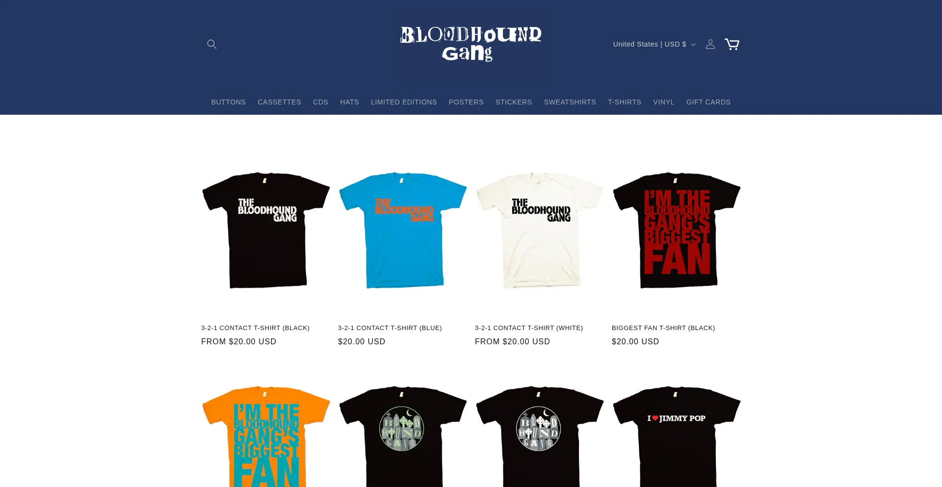 Website screenshot of Bloodhoundgang.com