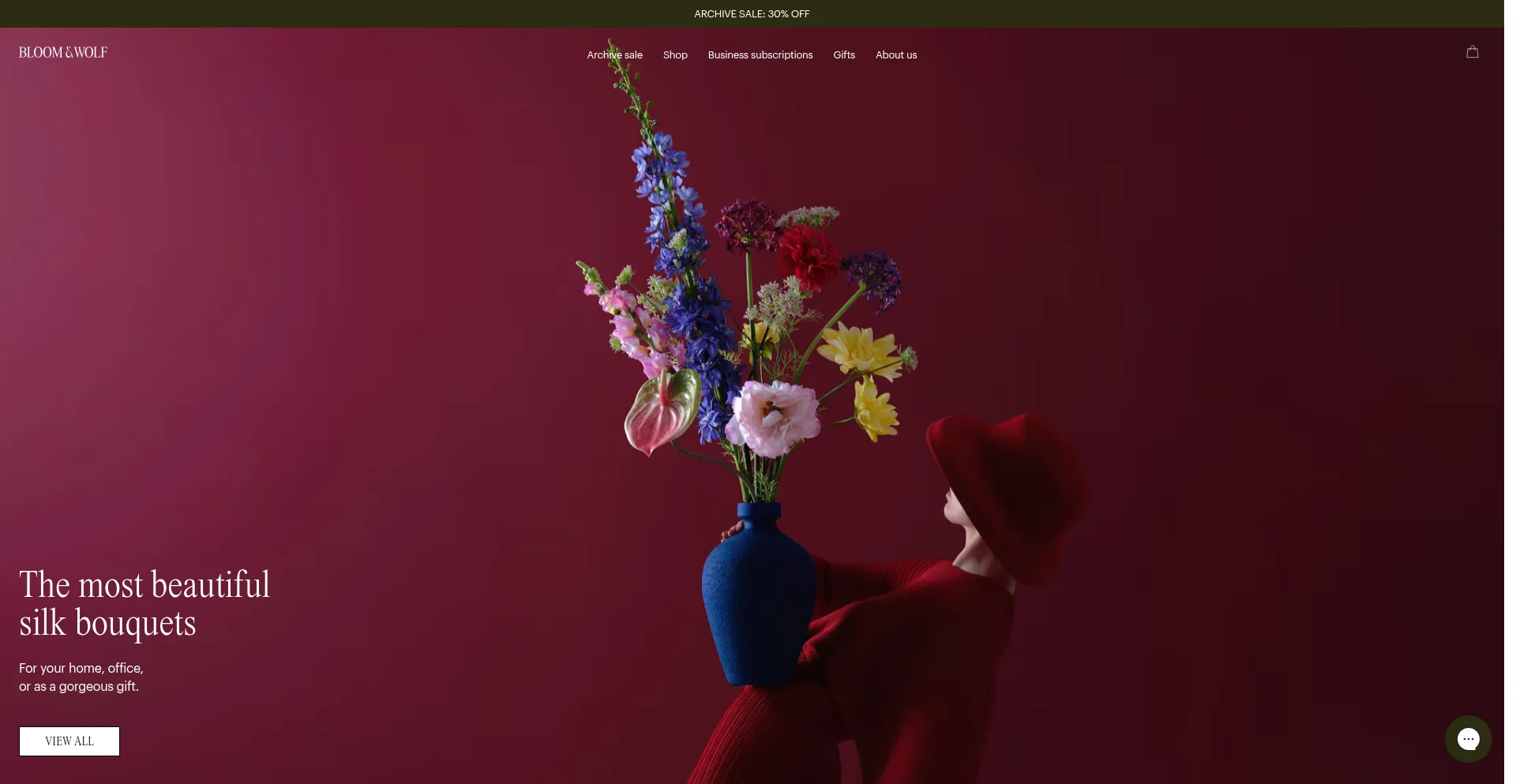 Website screenshot of Bloomandwolf.com