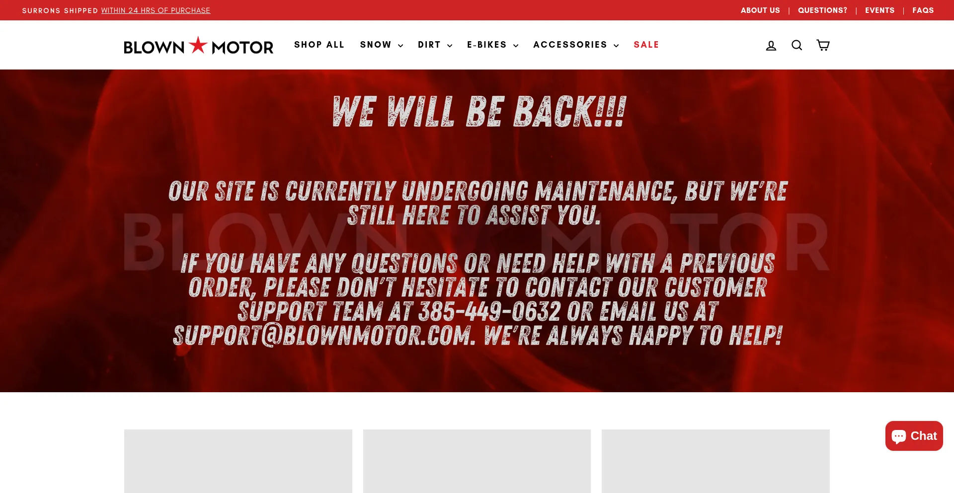 Website screenshot of Blownmotor.com