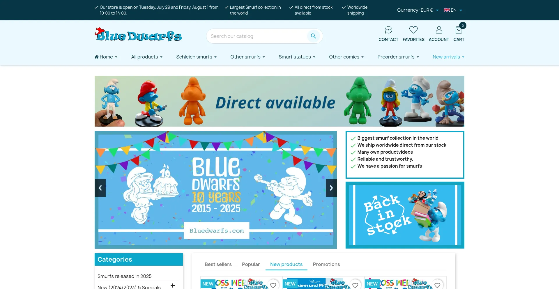 Website screenshot of Bluedwarfs.com