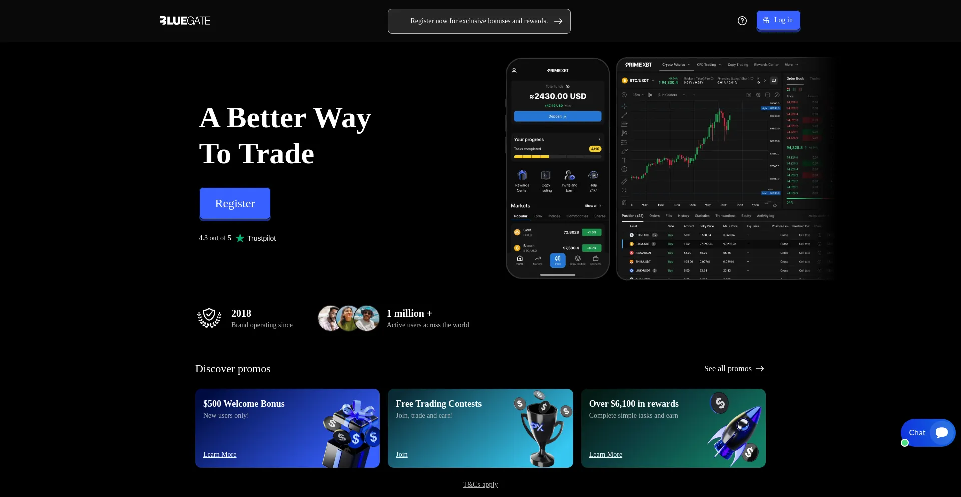 Website screenshot of Bluegatepro.com