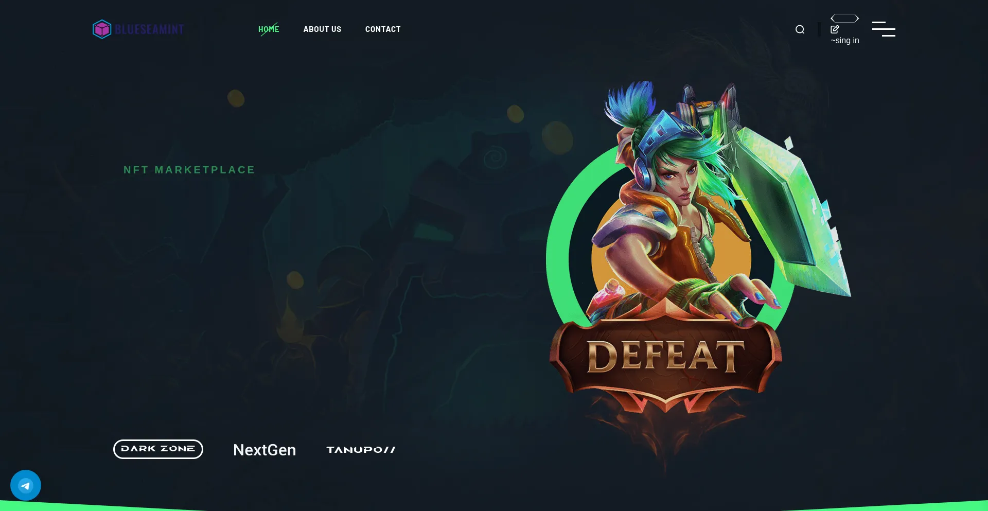 Website screenshot of Blueseamint.com