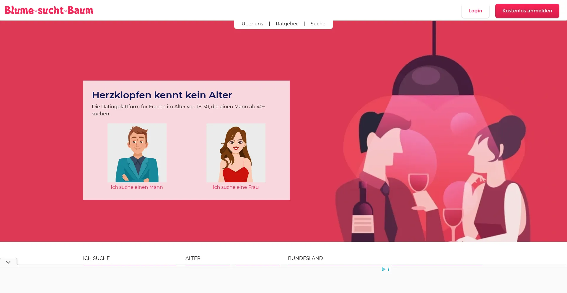Website screenshot of Blume-sucht-baum.de