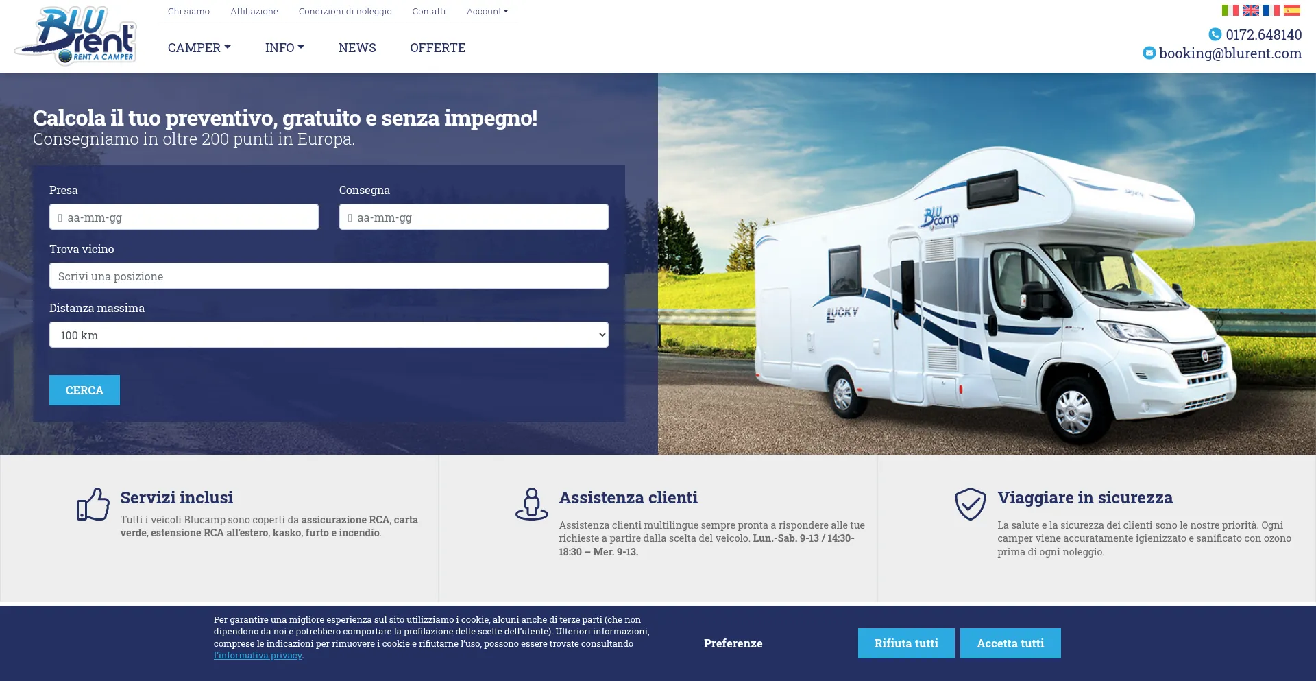 Website screenshot of Blurent.com