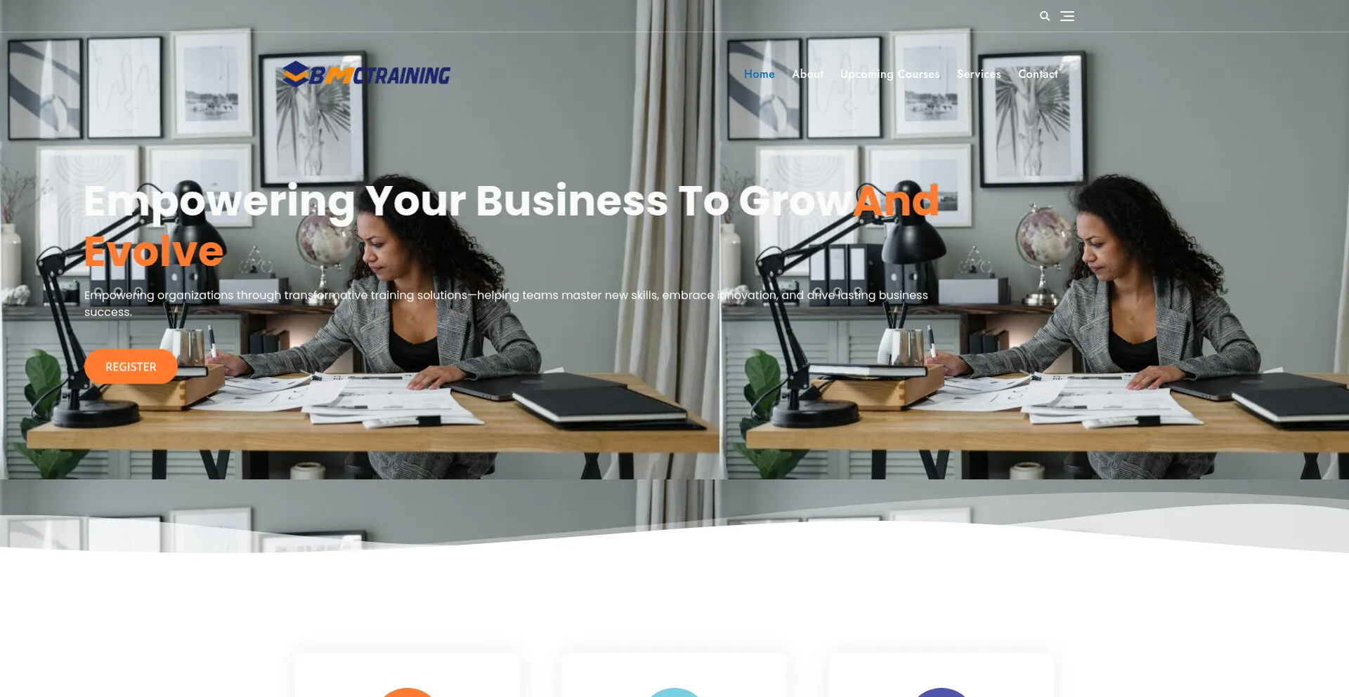 Website screenshot of Bmctrainings.co.za