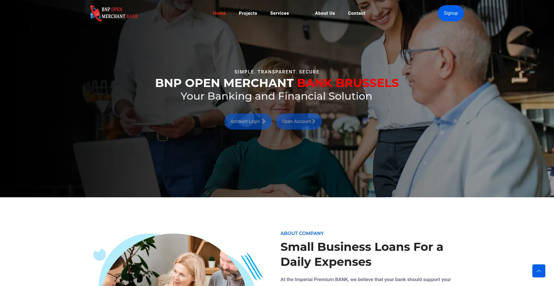 Website screenshot of Bnpopenmerchant.com