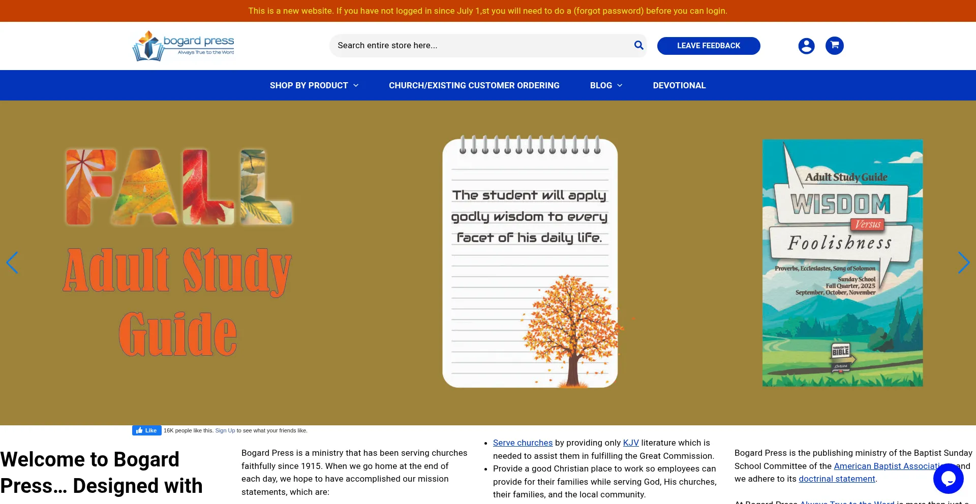 Website screenshot of Bogardpress.org