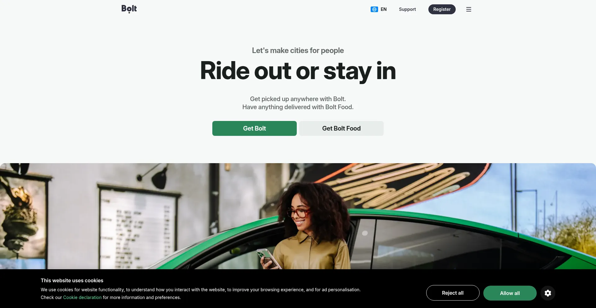 Website screenshot of Bolt-drivers.com