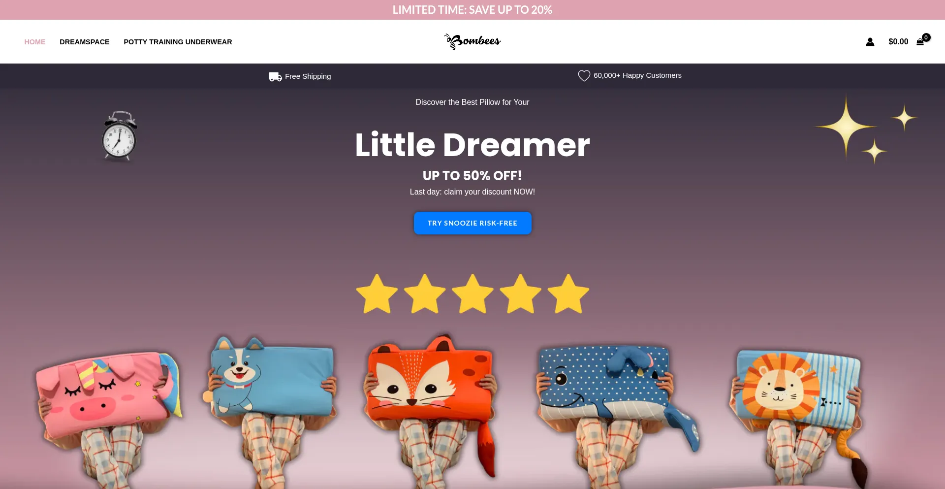 Website screenshot of Bombees.shop
