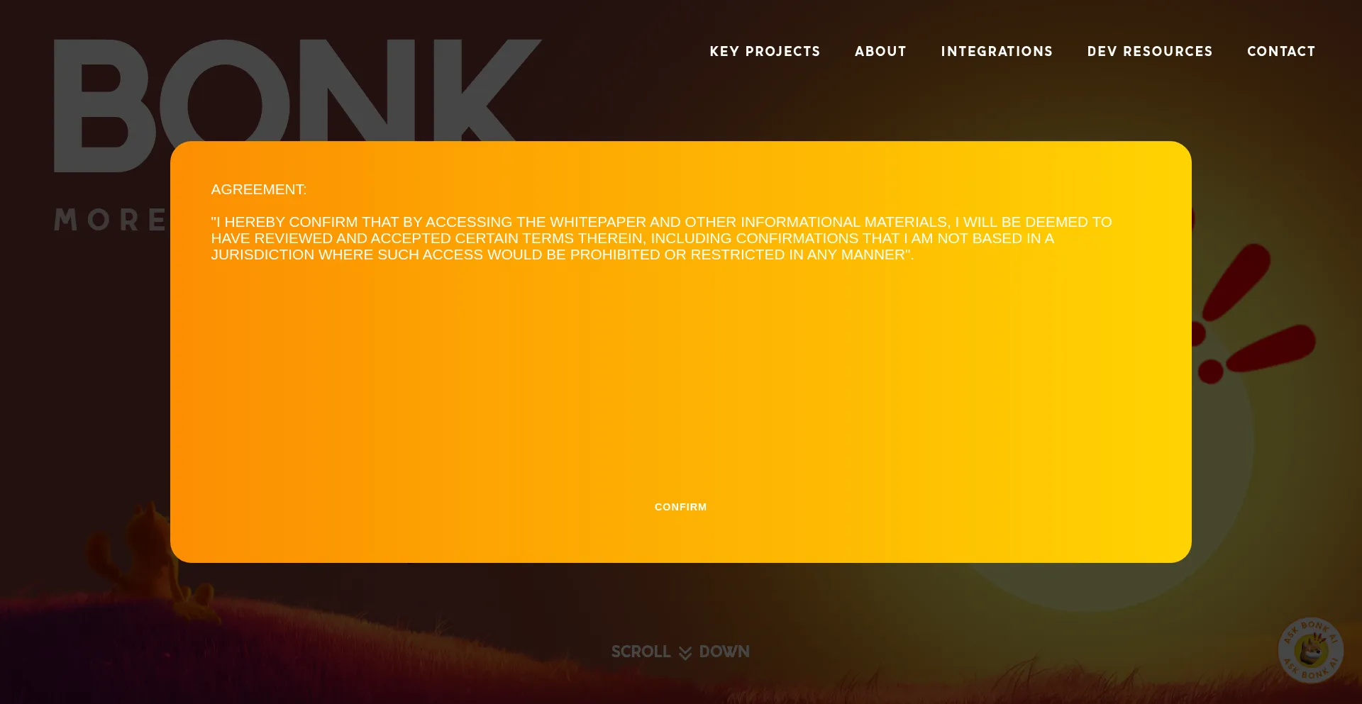 Website screenshot of Bonkcoin.com