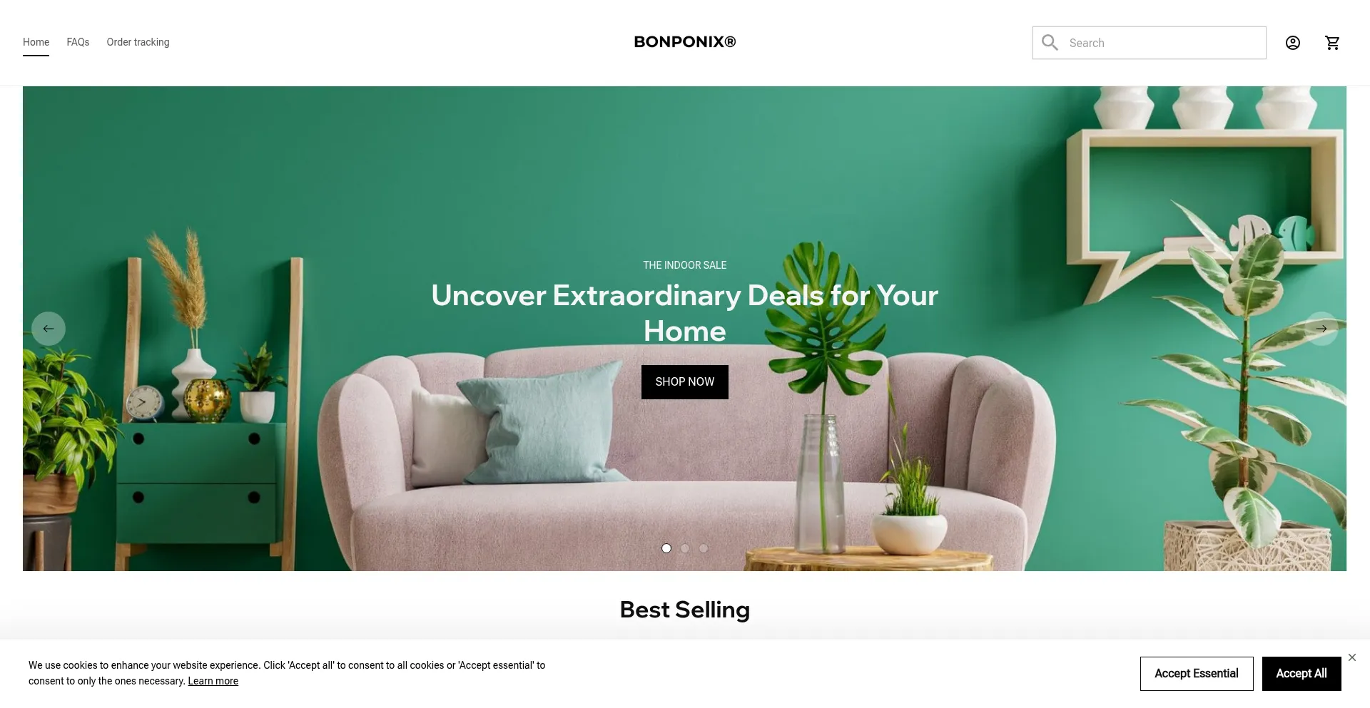 Website screenshot of Bonponix.com