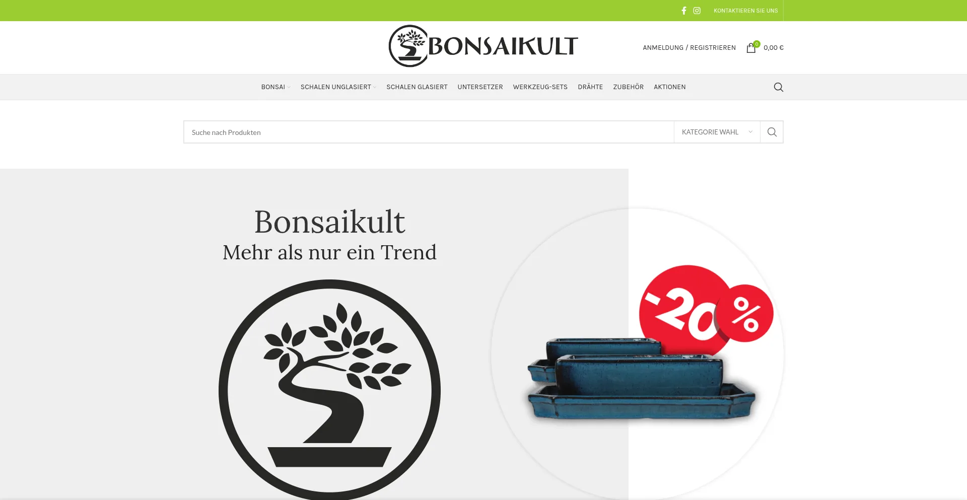 Website screenshot of Bonsaikult.de