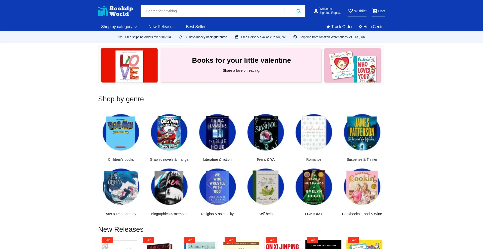Website screenshot of Bookdp.com.au