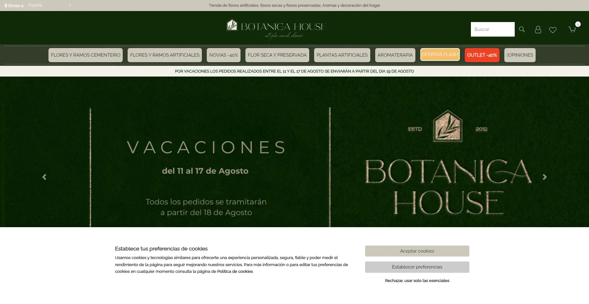 Website screenshot of Botanicahouse.com