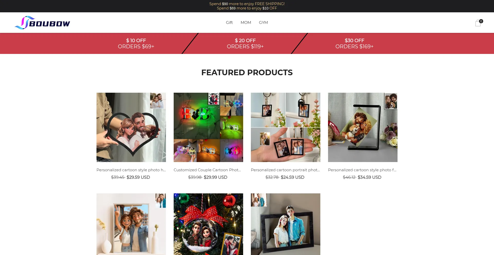 Website screenshot of Boubow.com
