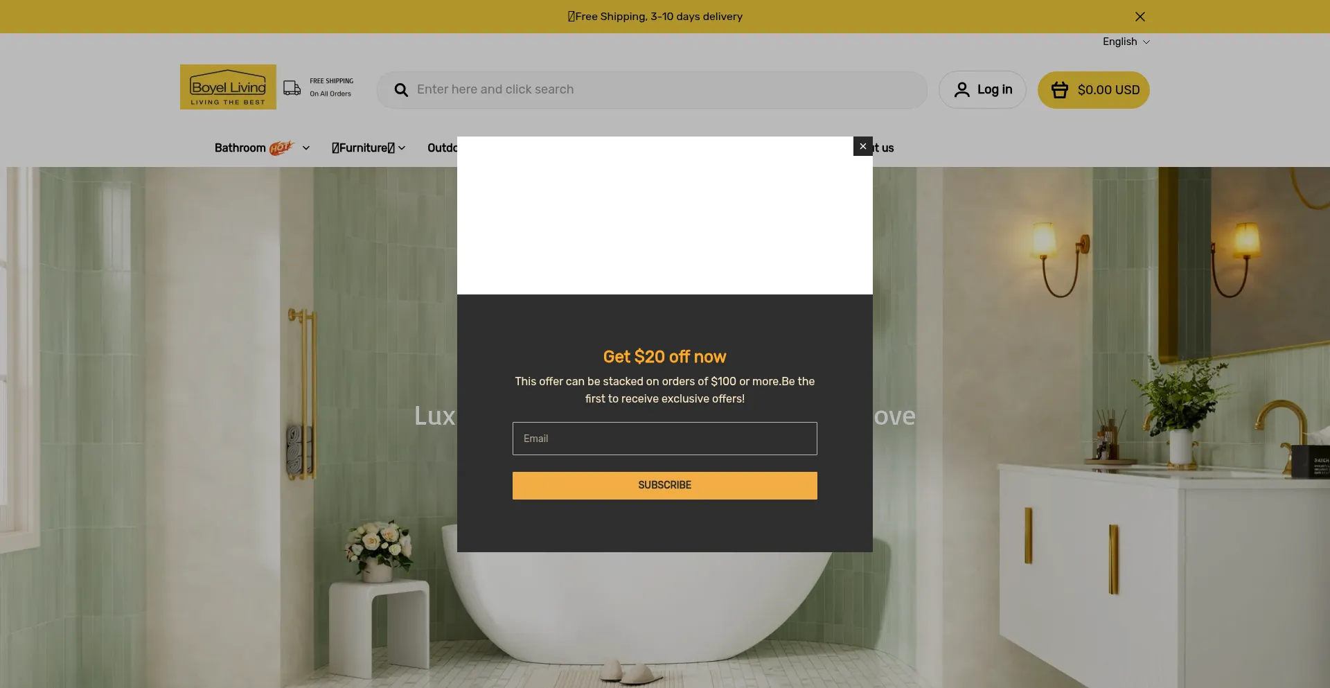 Website screenshot of Boyelliving.com
