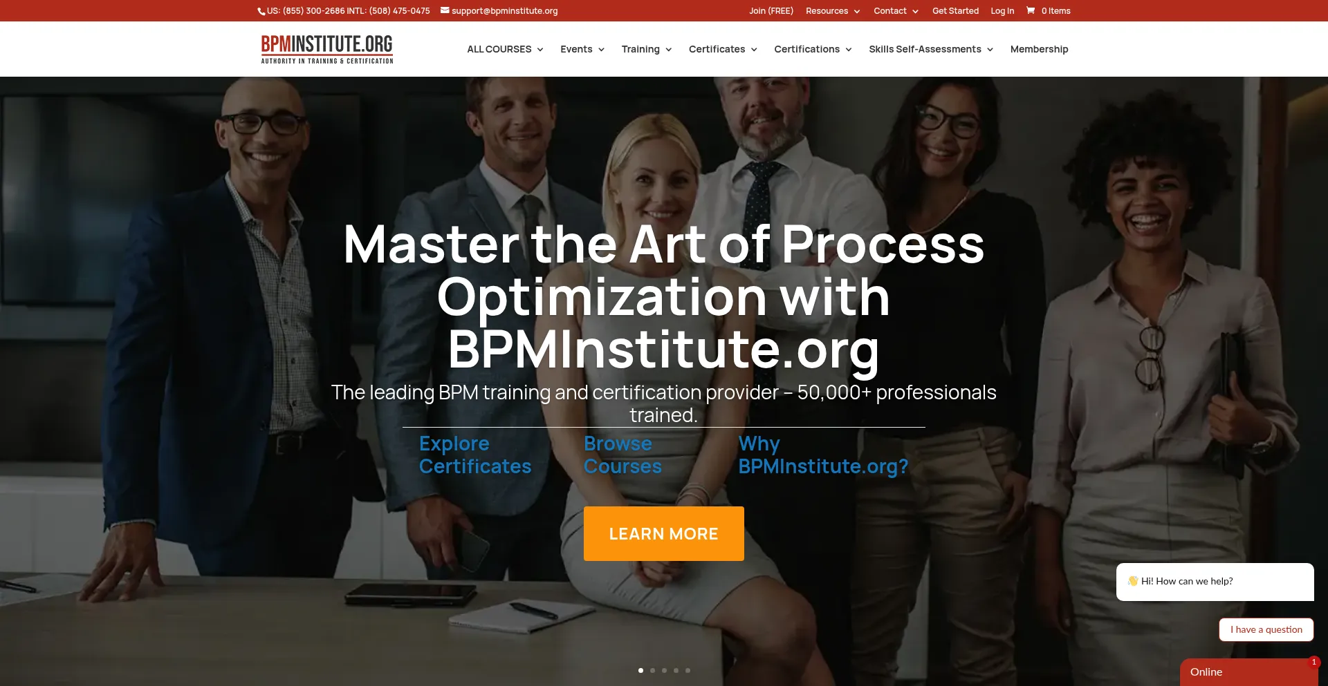 Website screenshot of Bpminstitute.org