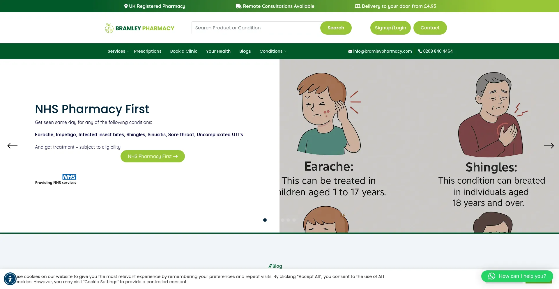 Website screenshot of Bramleypharmacy.com