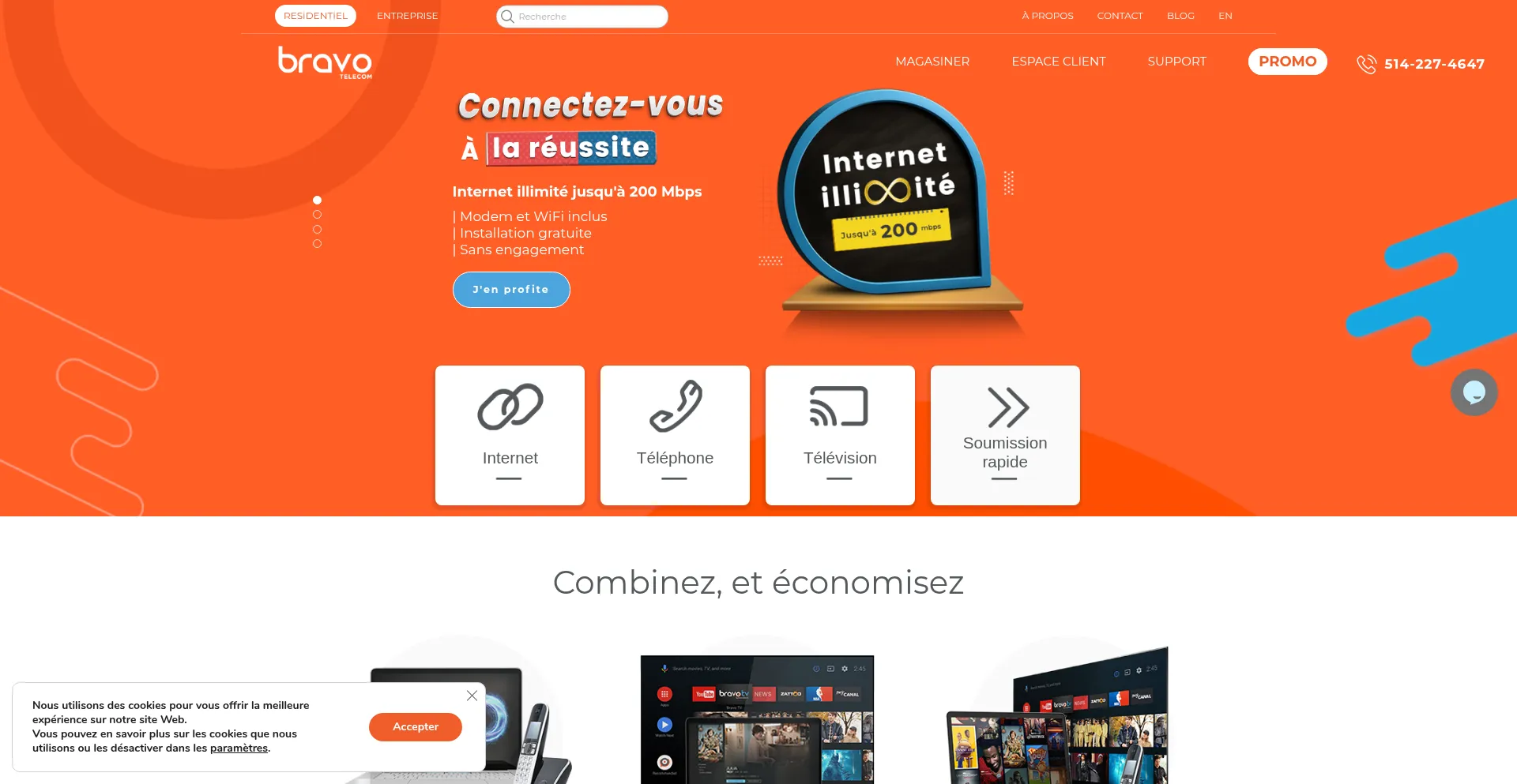 Website screenshot of Bravotelecom.com