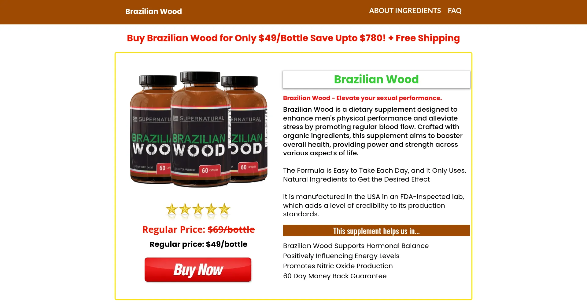 Website screenshot of Brazilian-wood-us.com