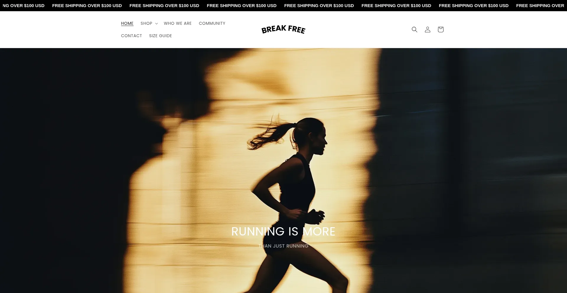 Website screenshot of Breakfreeus.com