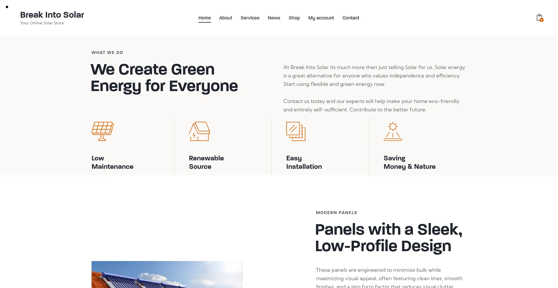 Website screenshot of Breakintosolar.com