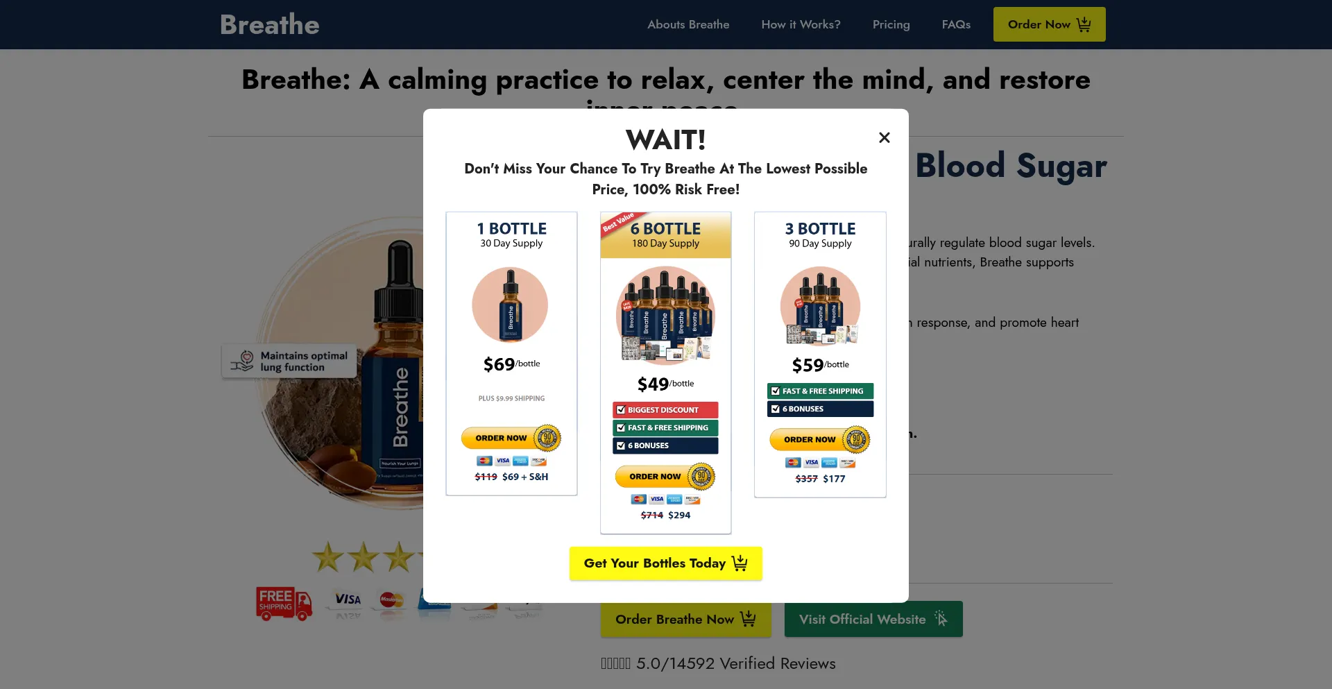Website screenshot of Breathe--us.us