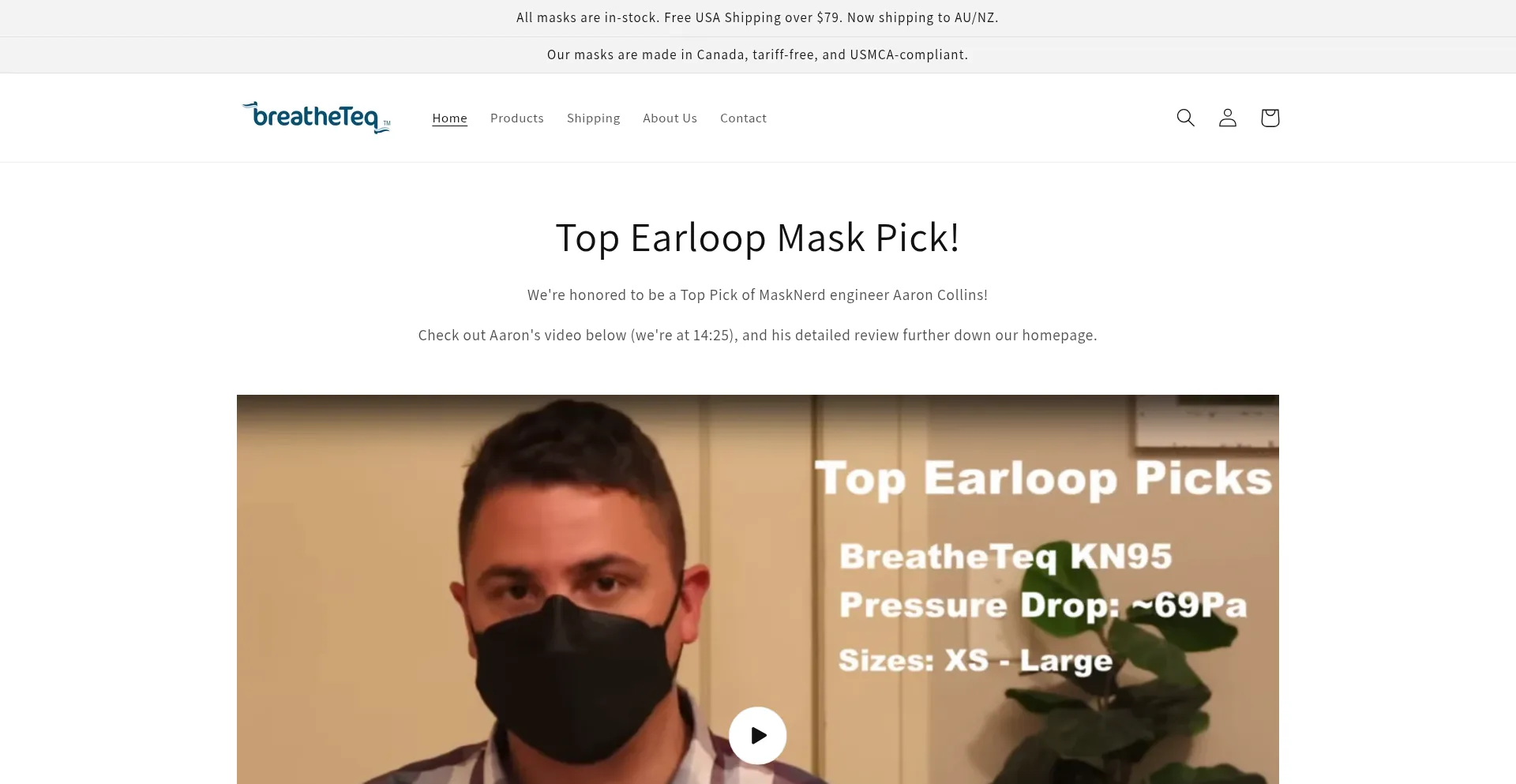 Website screenshot of Breatheteq.com