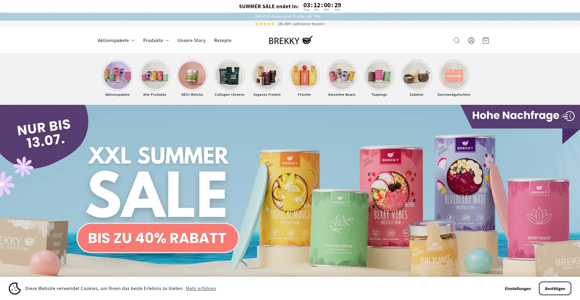Website screenshot of Brekky.de