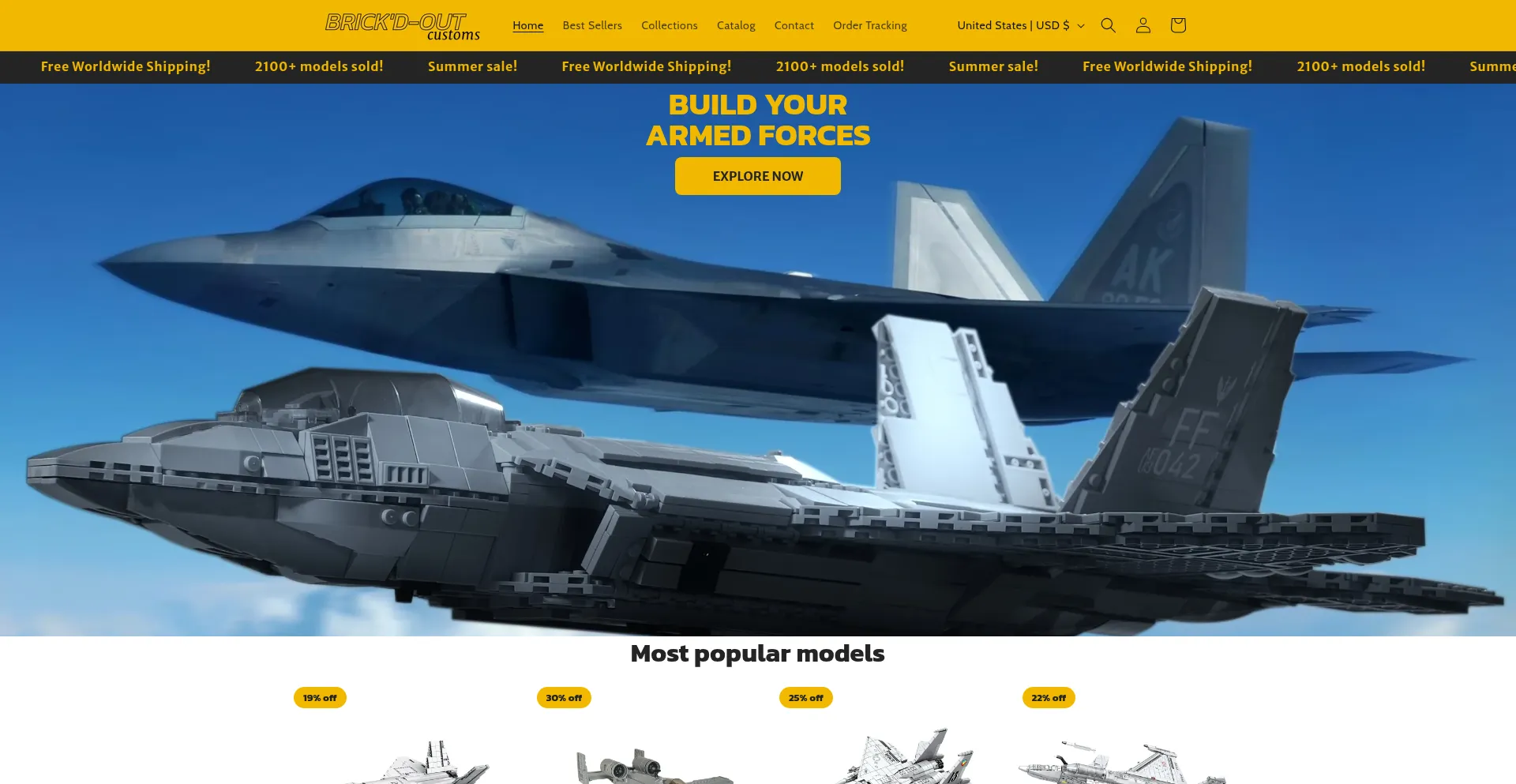 Website screenshot of Brickdout.com
