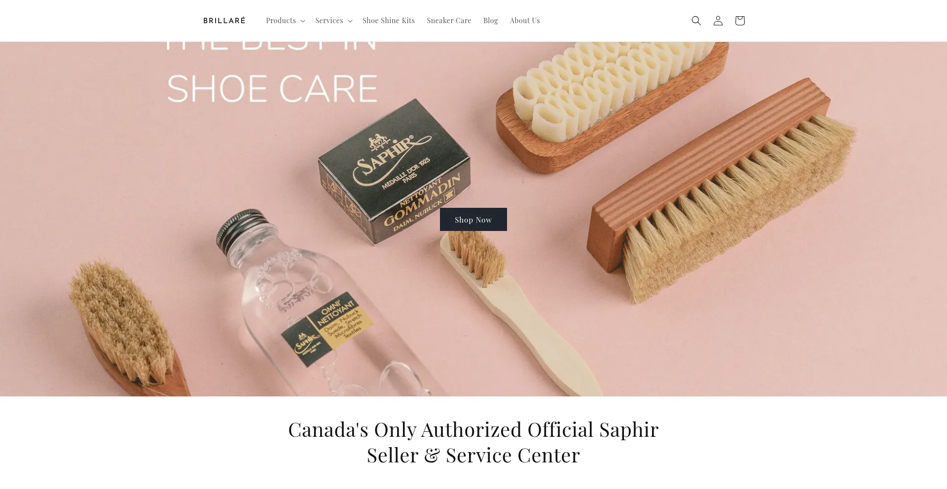 Website screenshot of Brillare.ca
