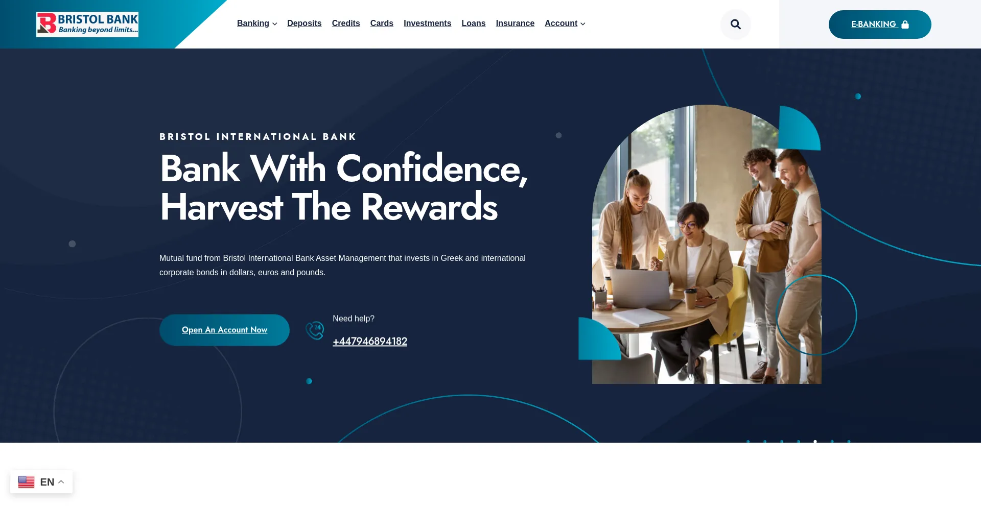 Website screenshot of Bristobanco.com
