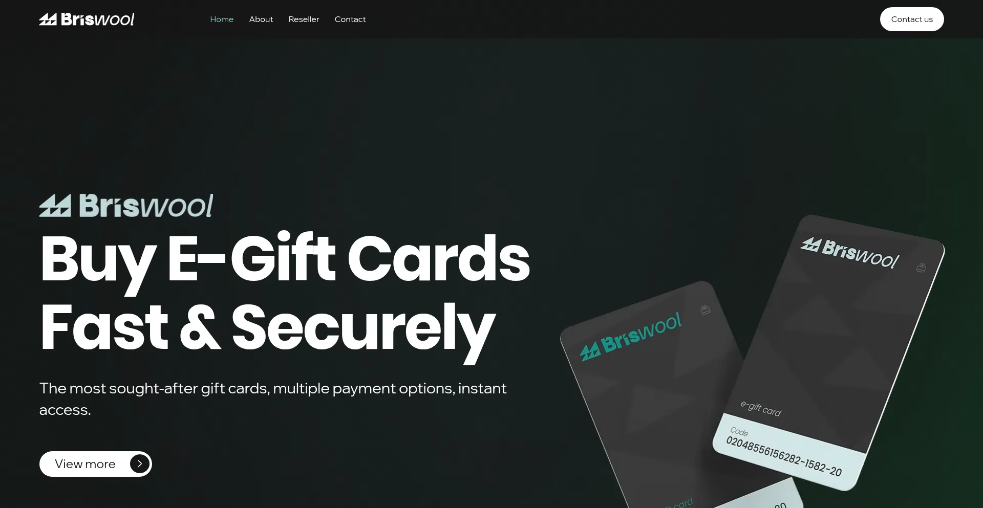 Website screenshot of Briswool.com