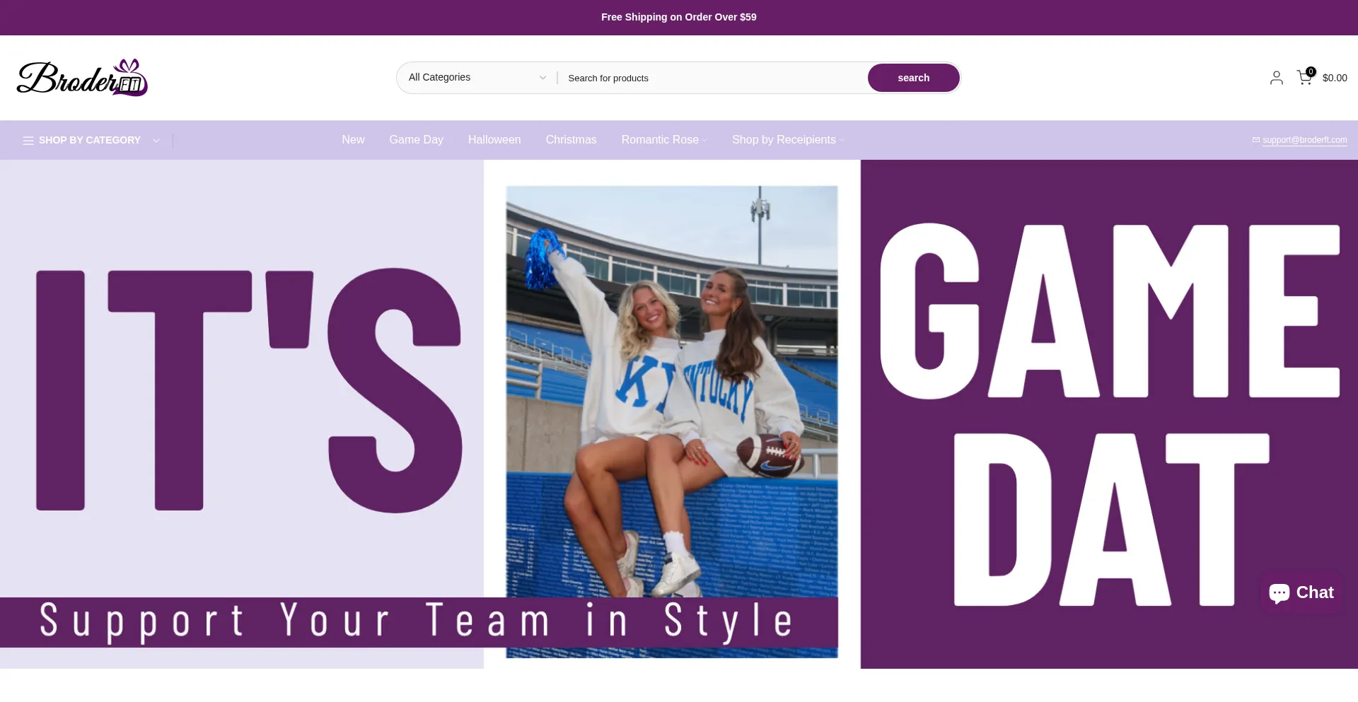 Website screenshot of Broderft.com