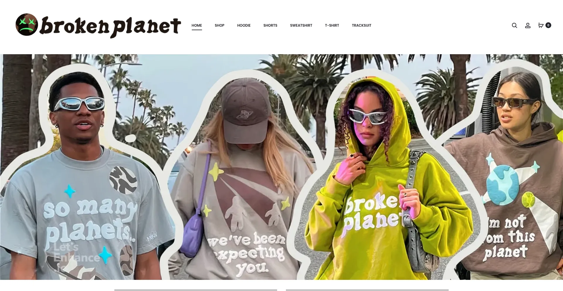 Website screenshot of Brokenplanethoodie.store