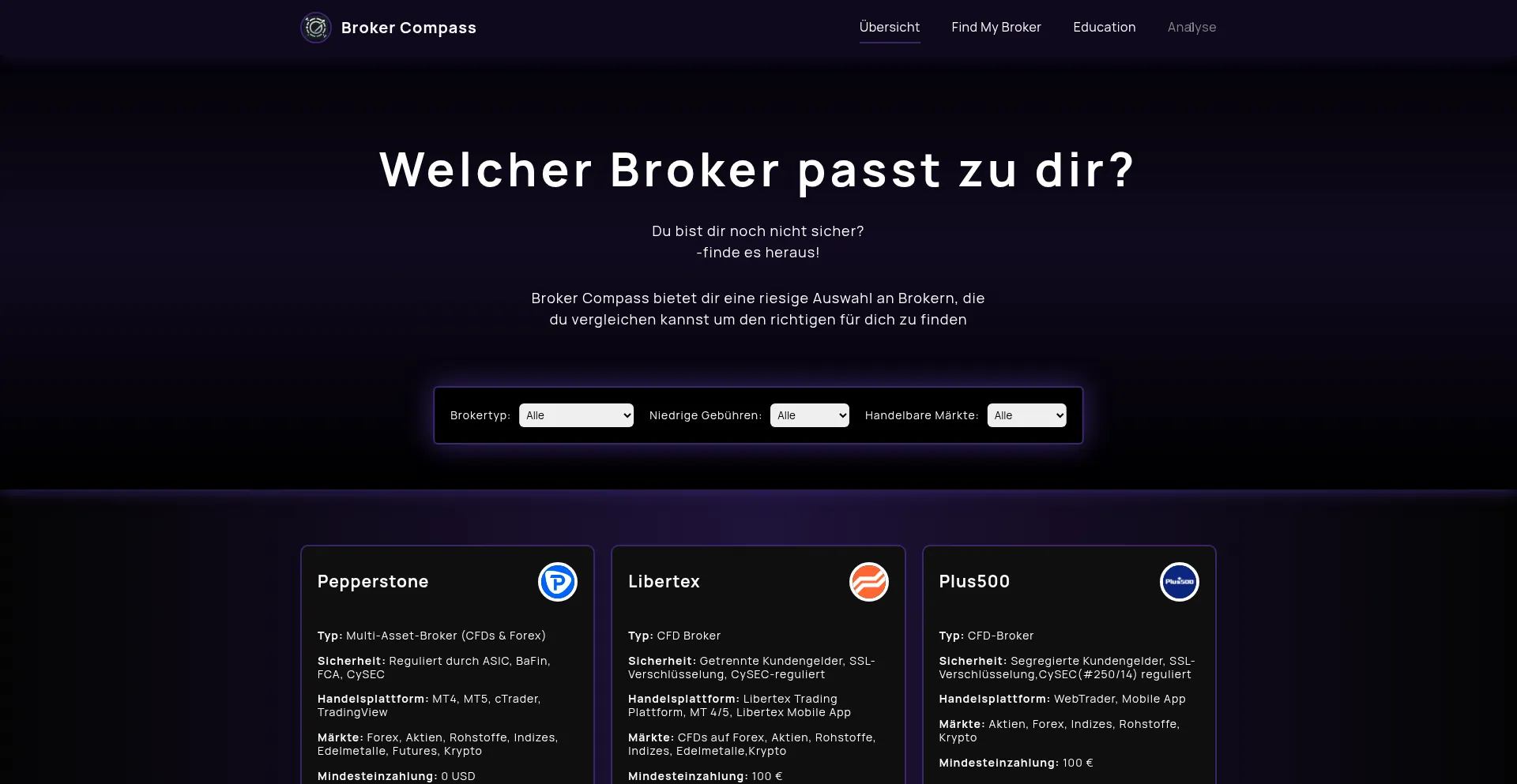 Website screenshot of Brokercompas.com