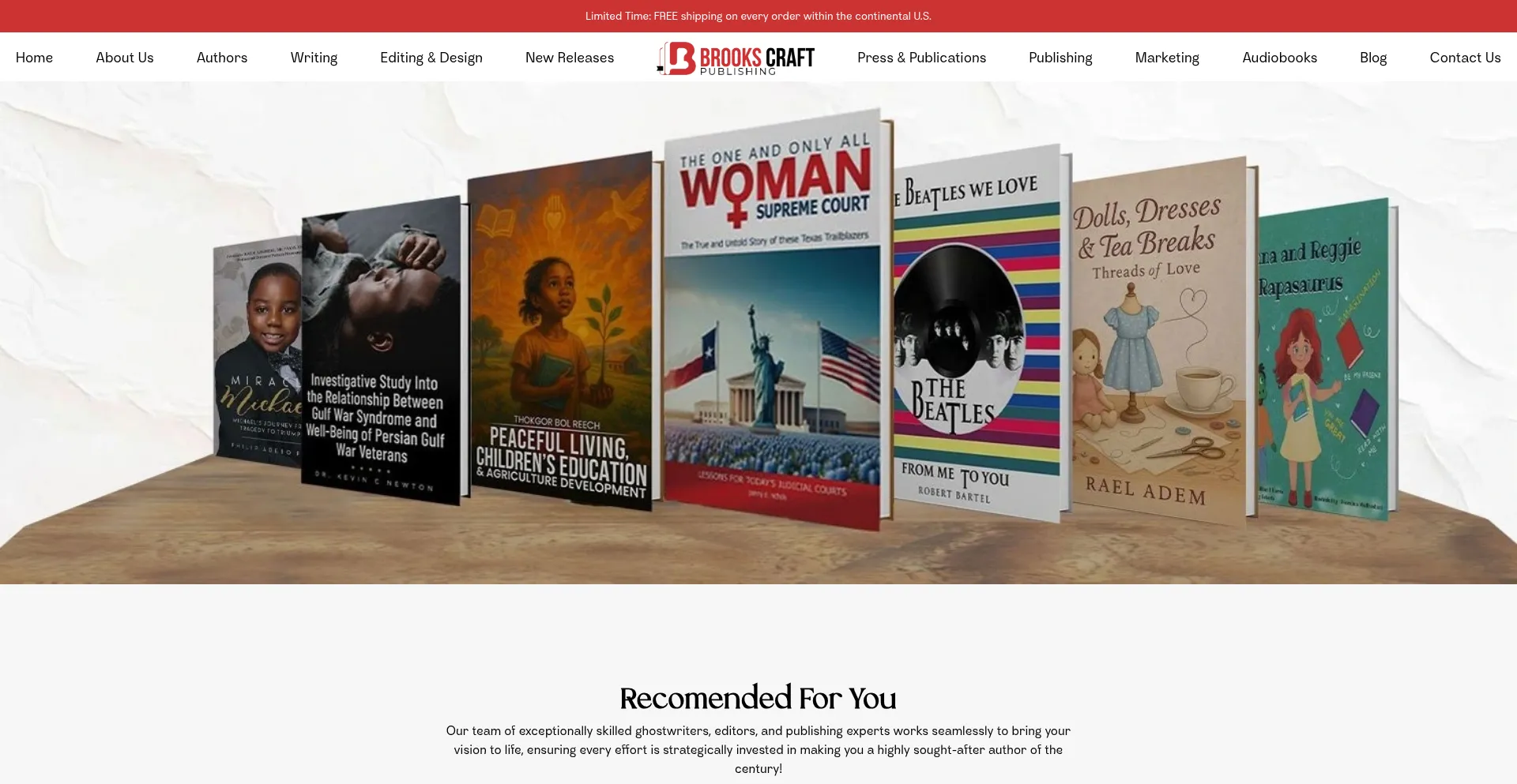 Website screenshot of Brookscraftpublishing.com
