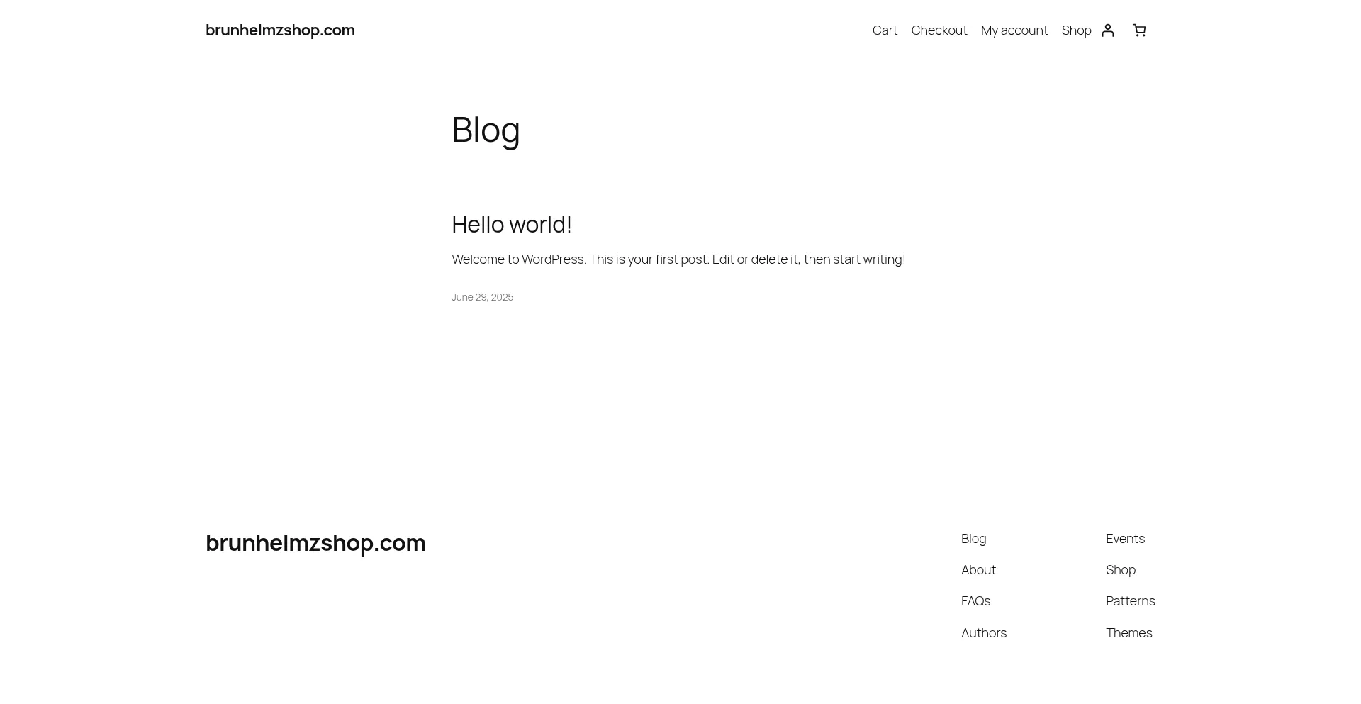 Website screenshot of Brunhelmzshop.com