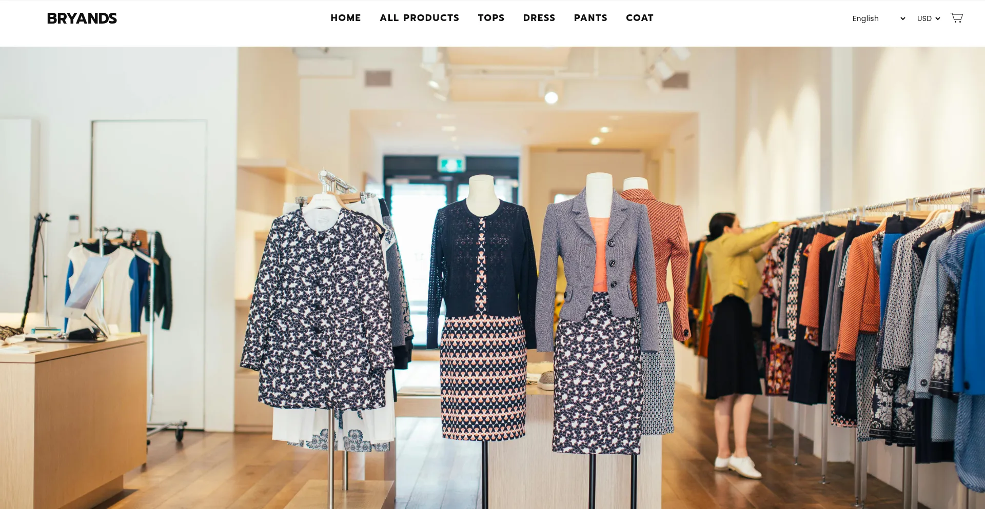 Website screenshot of Bryands.com