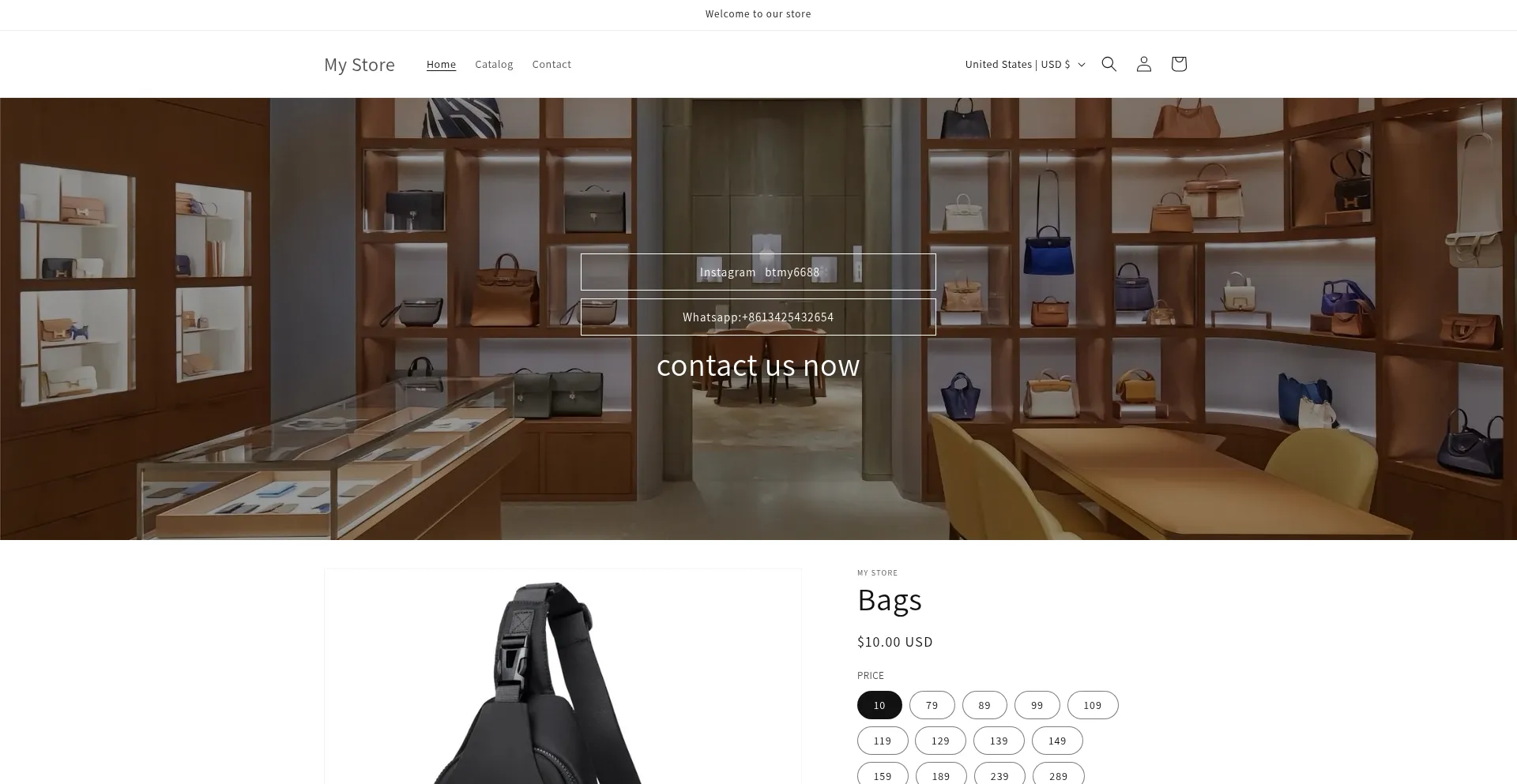 Website screenshot of Btmy.store
