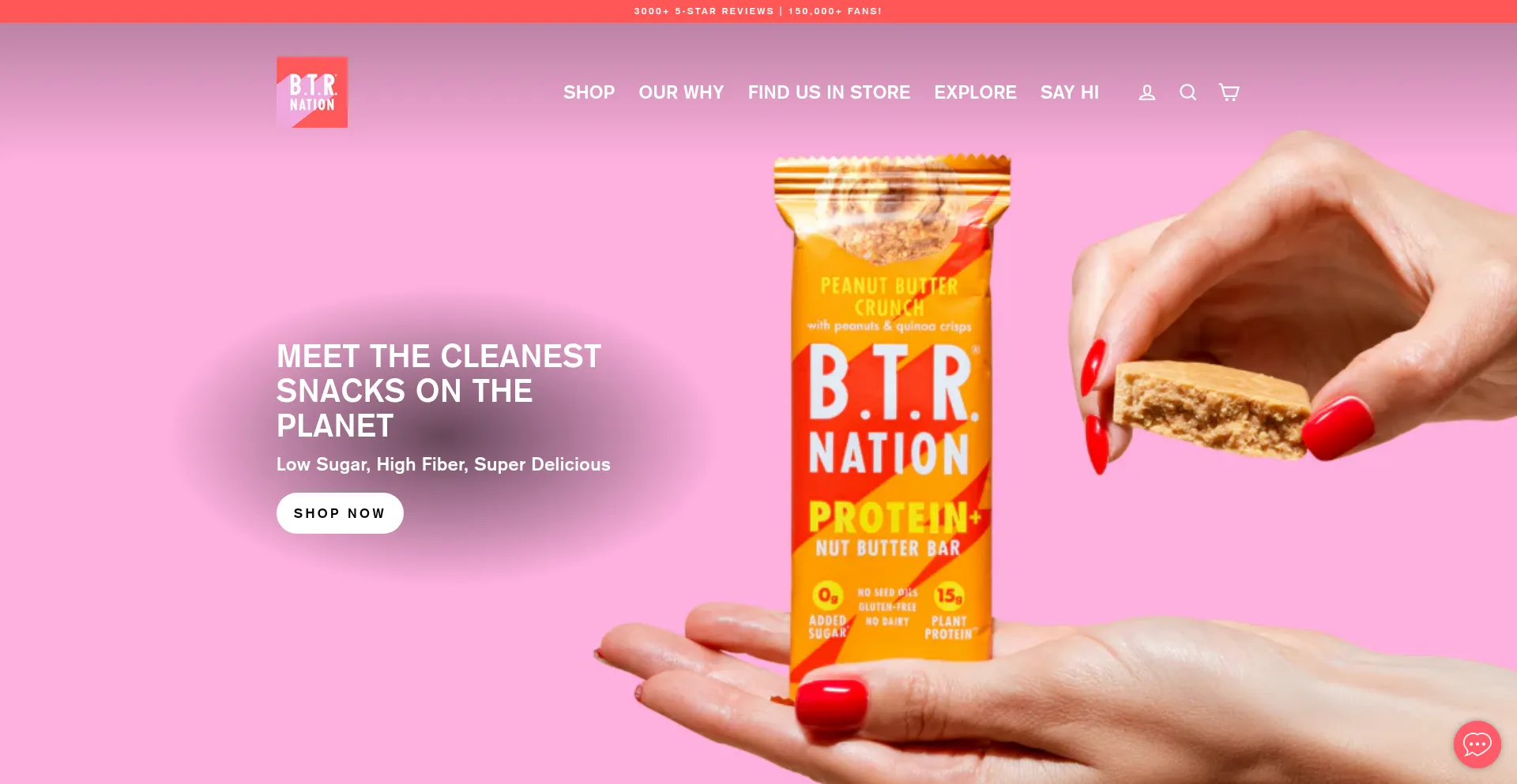 Website screenshot of Btrnation.com