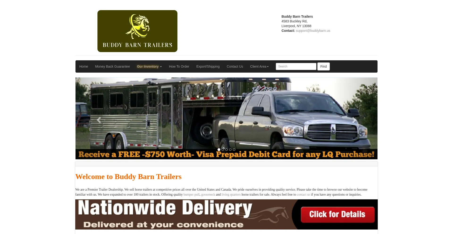 Website screenshot of Buddybarn.us