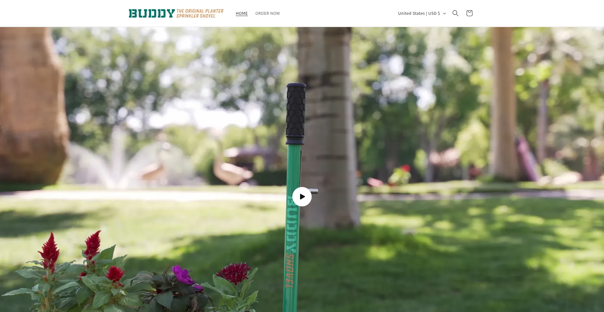 Website screenshot of Buddyshovel.com