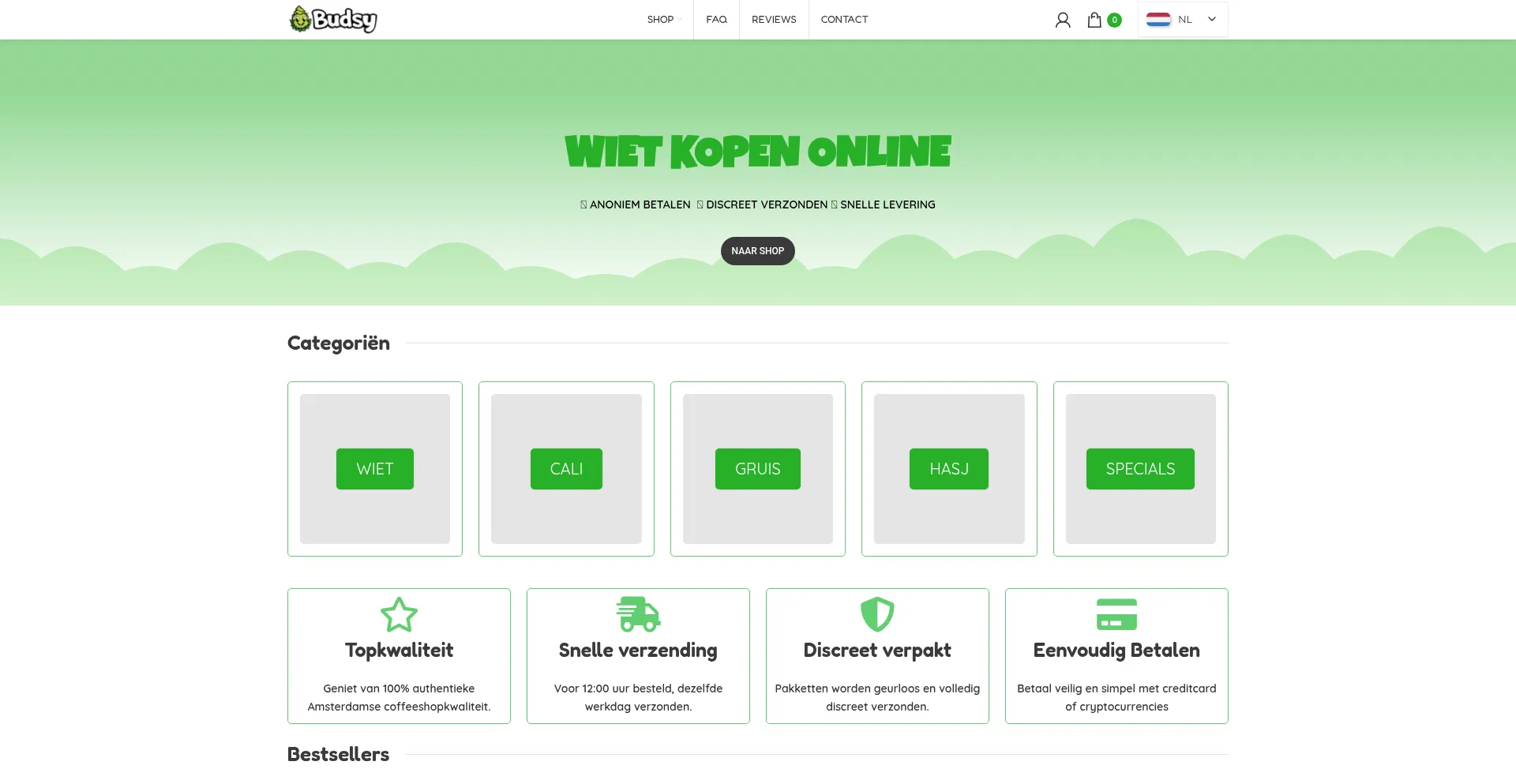 Website screenshot of Budsy.nl