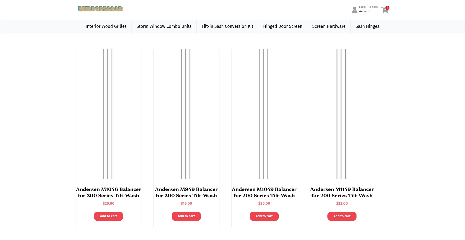 Website screenshot of Buildersgearshop.com