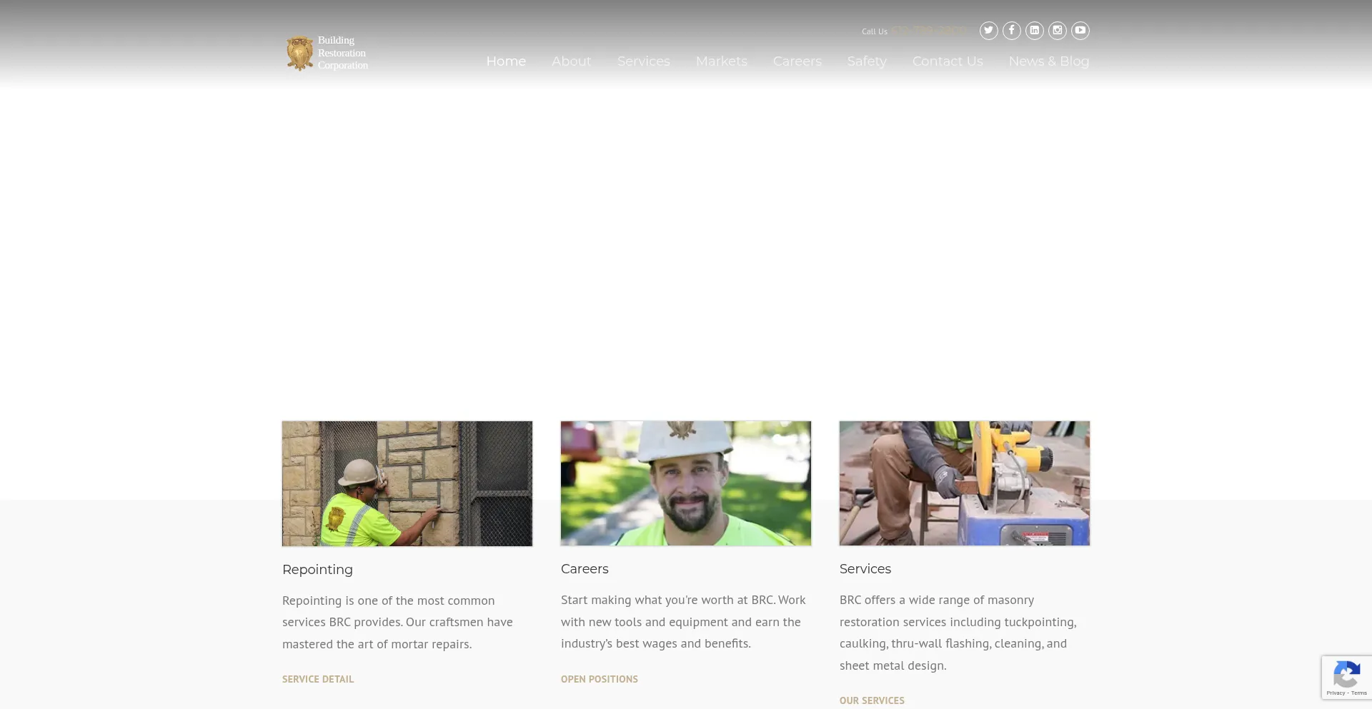Website screenshot of Buildingrestoration.com