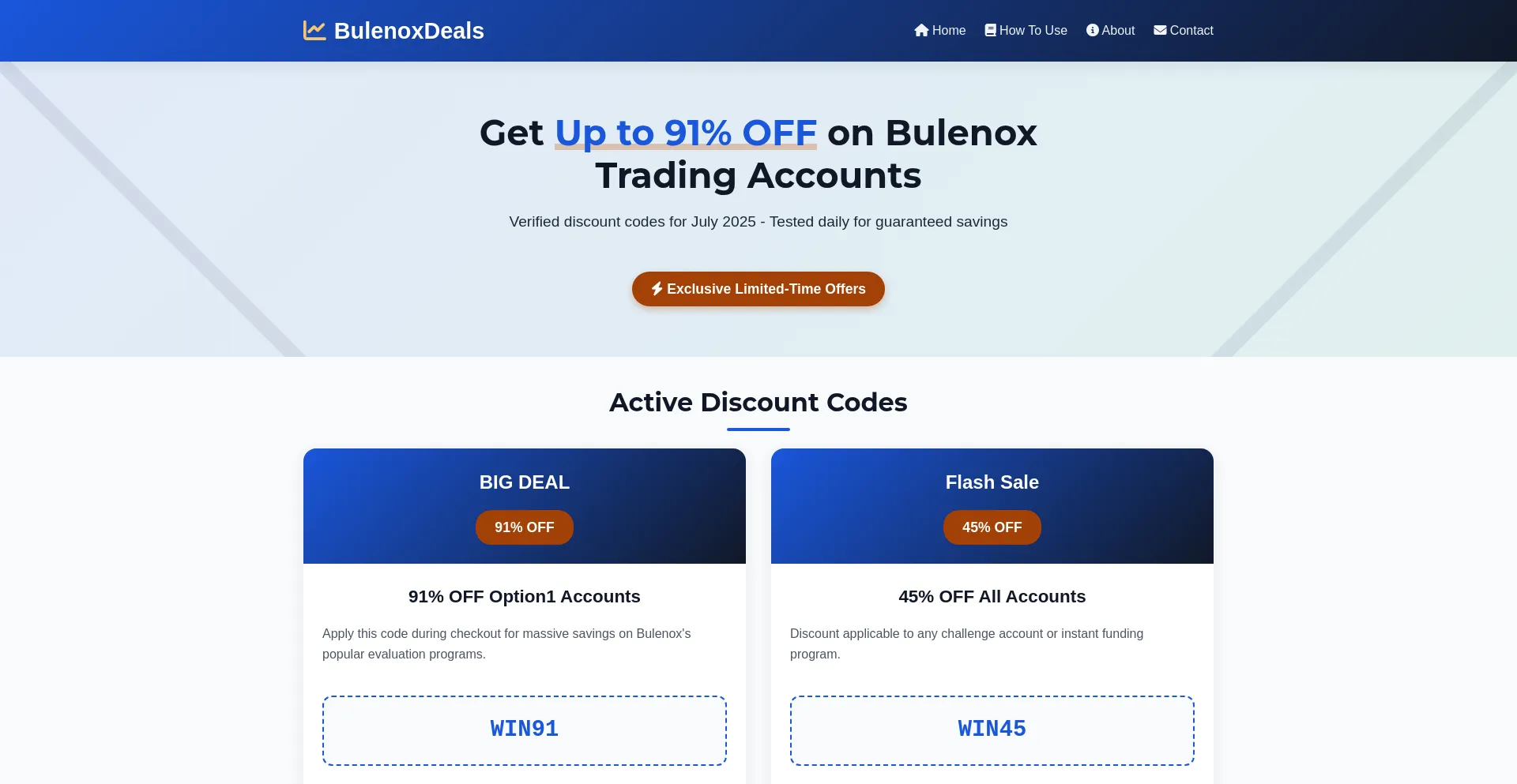 Website screenshot of Bulenoxdeals.com