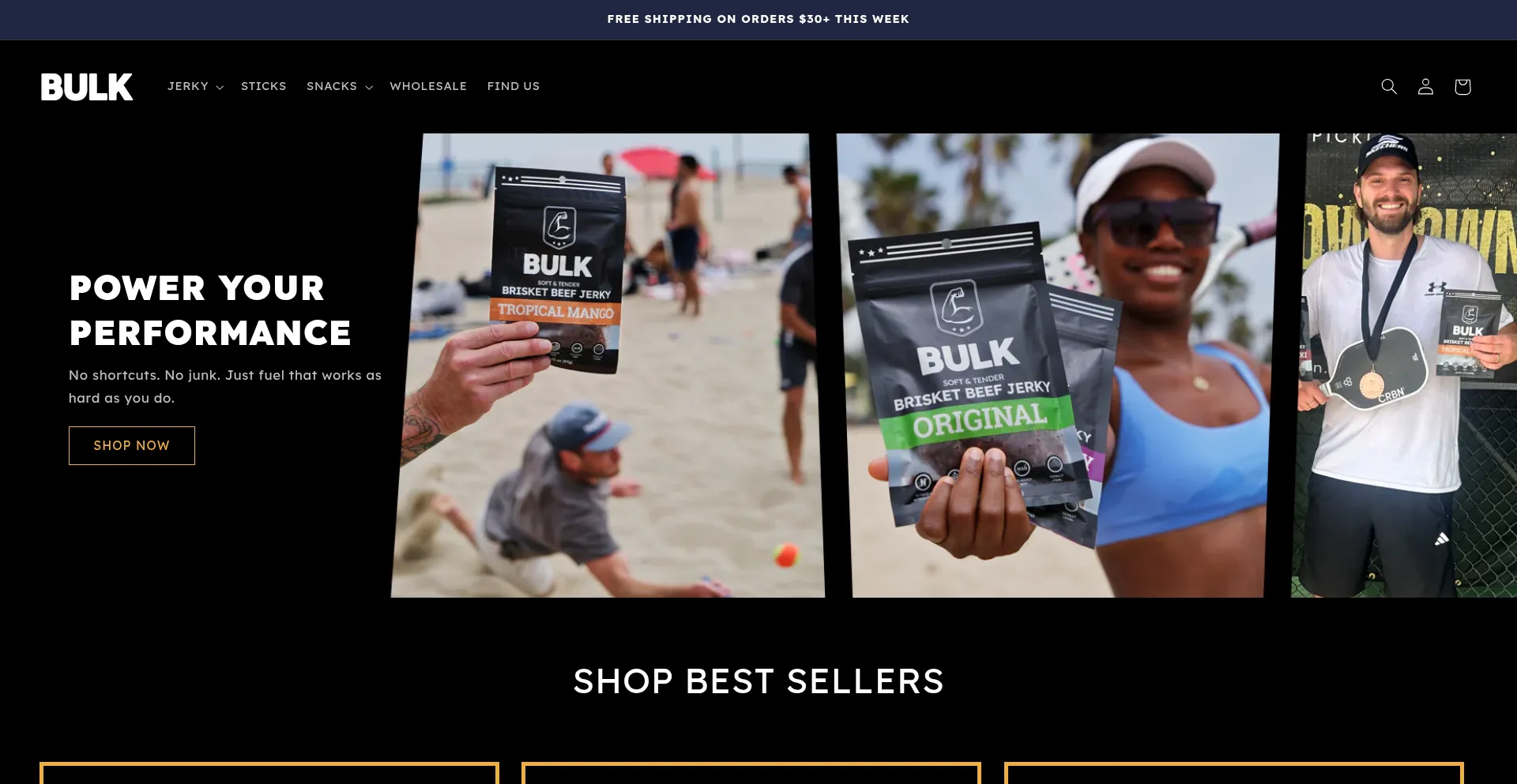 Website screenshot of Bulkbeefjerky.com