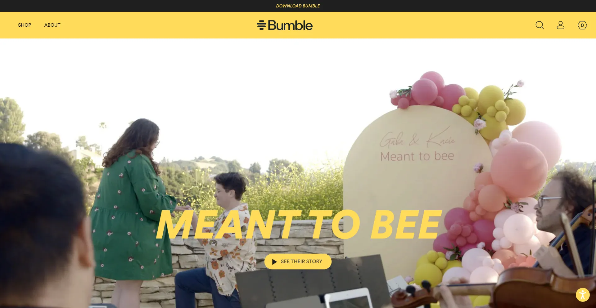 Website screenshot of Bumble.shop